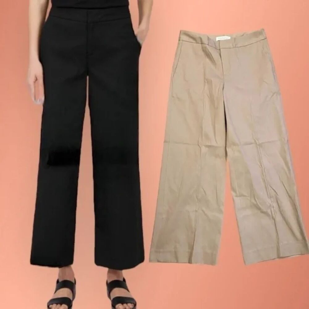 Everlane Wide Leg Pants in Black and Beige